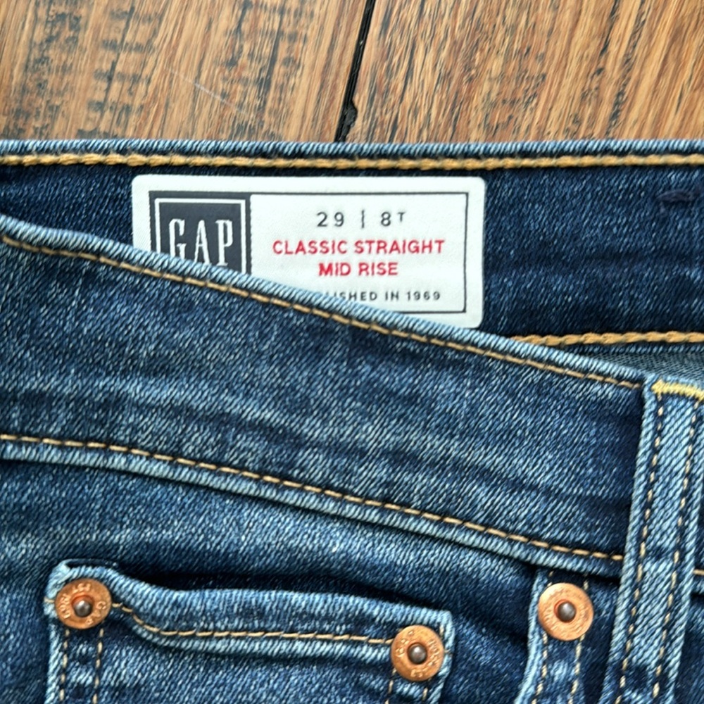 GAP Women's Straight Leg Jeans - Dark Blue - Picture 2 of 6
